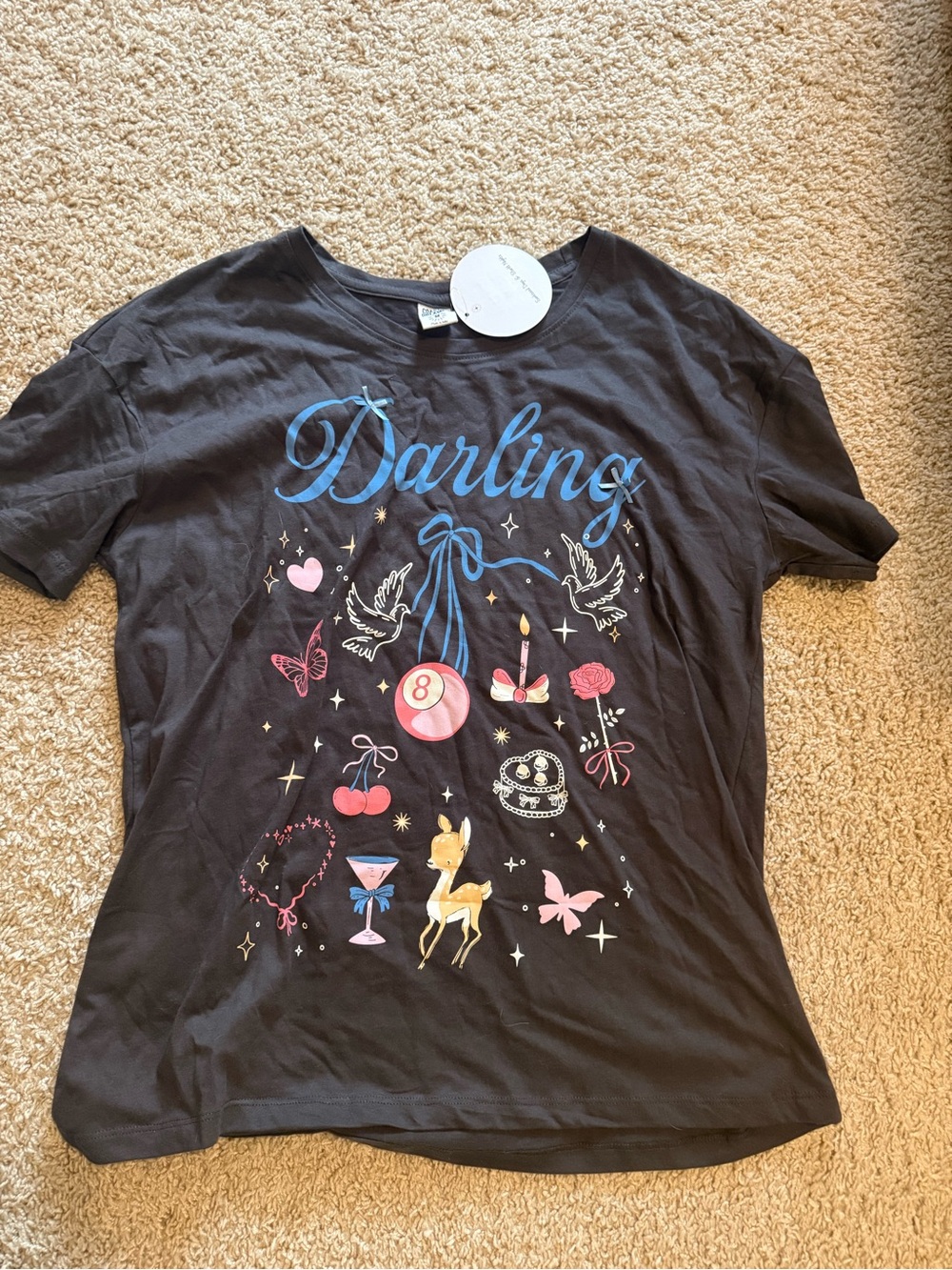 Darling Graphic Tee with cute print and bows